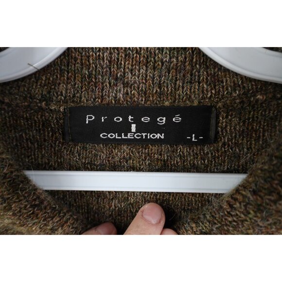 Vtg 90s Streetwear Mens Large Alpaca Wool Blend Knit Collared Sweater Earth Tone - Picture 5 of 11